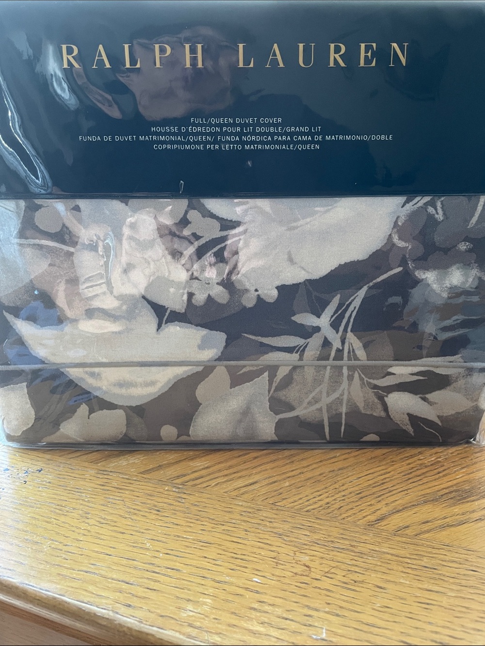 NEW Ralph Lauren Avery Floral Duvet Cover Queen/Full Charcoal Gray Luxury $425